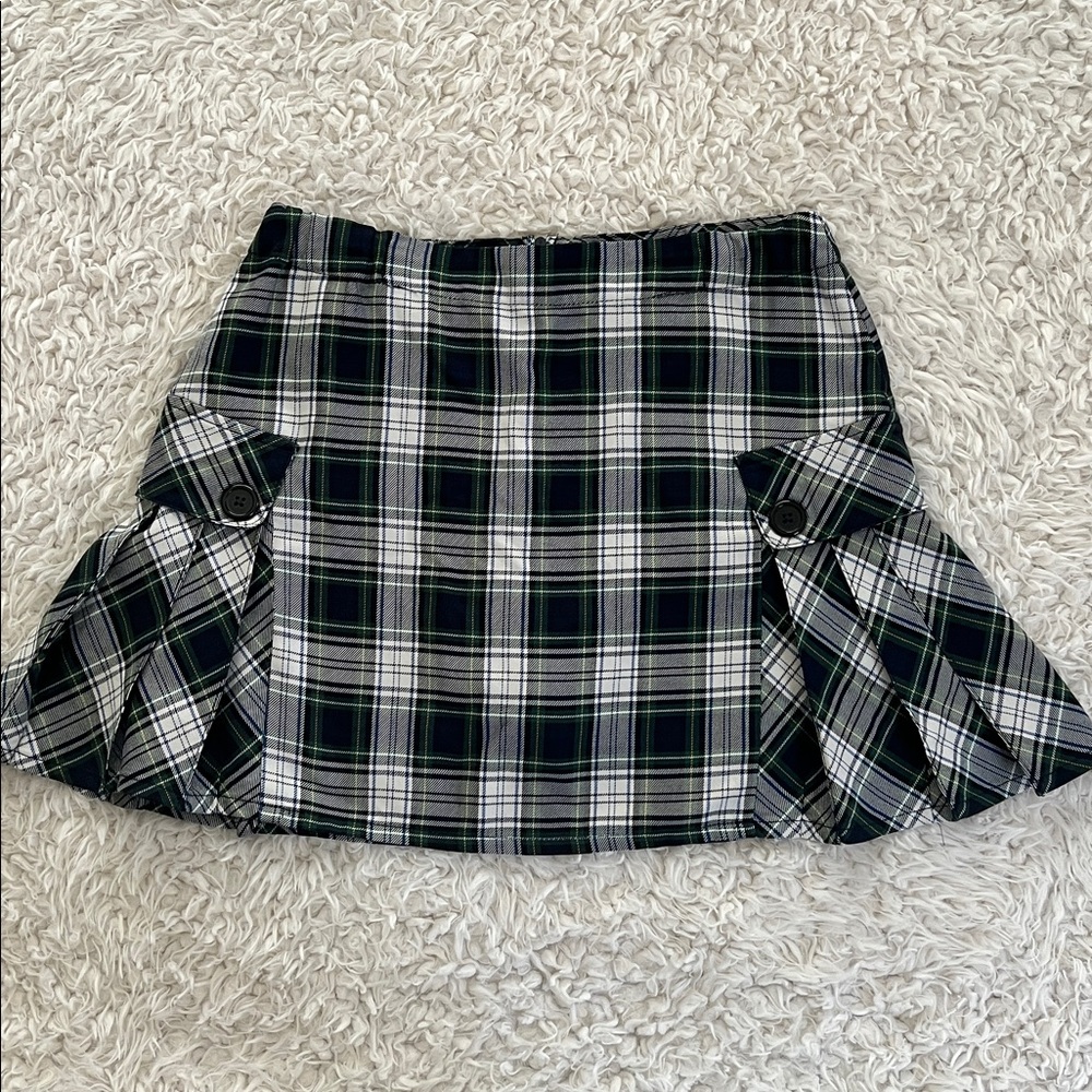 Lands End Skort Plaid Pleated Size 9 School Academia Preppy